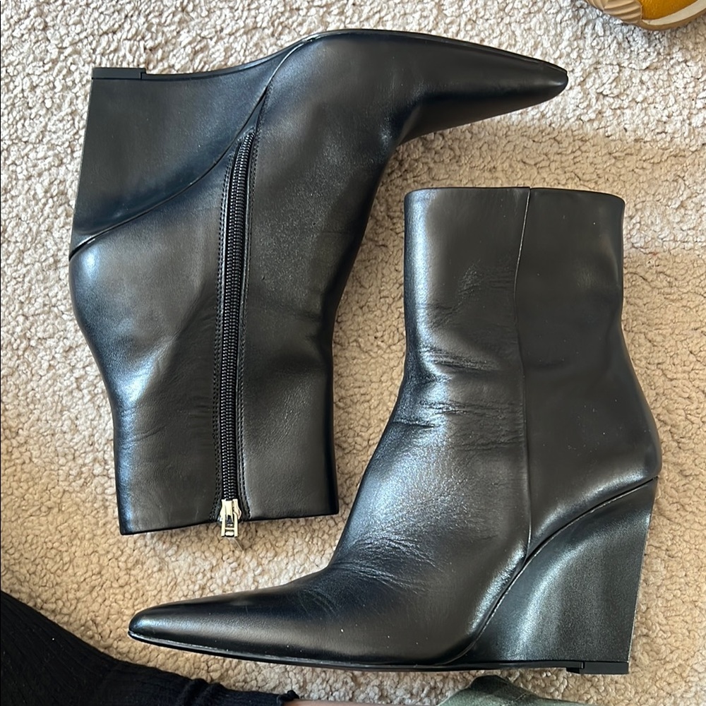 Black Leather Ankle Boots